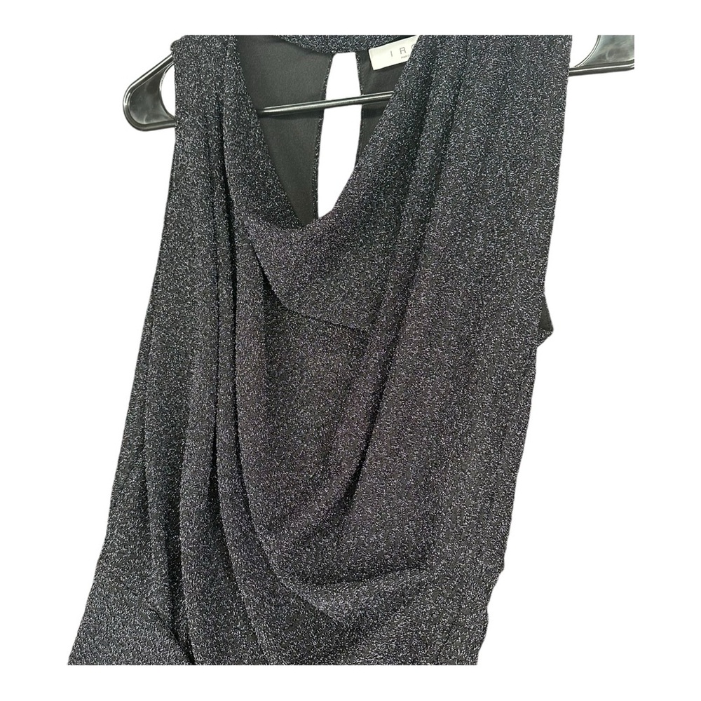 IRO Paris 36 Black Foa Sparkly Cutout Blouse High Neck Party Cocktail Sexy - Picture 14 of 15